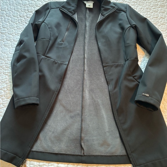 COLUMBIA Soft Shell 3/4-length Jacket Coat Black Sz Small - Picture 6 of 9